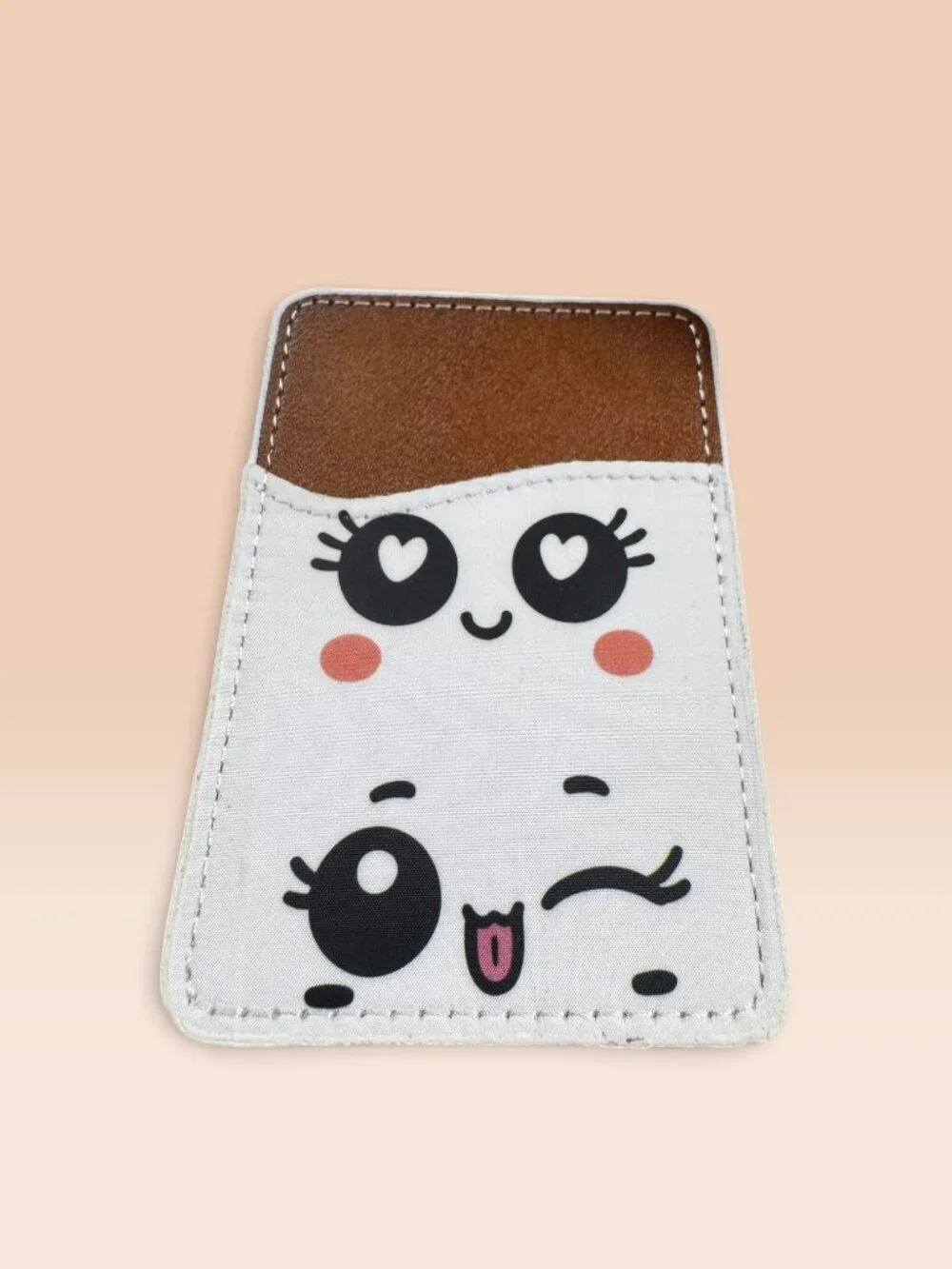 Kawaii Face Phone Card Holder Wallet,